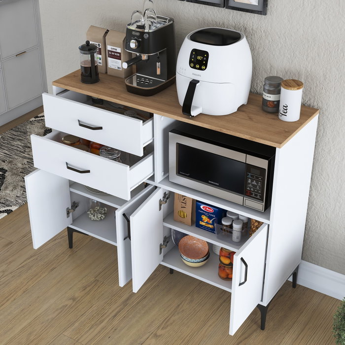 Hanah Home Gabinete Multipropósito Blanco y Nuez